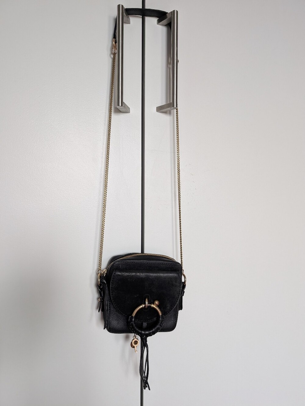See By Chloé Joan Mini Camera Bag In Black Leather & Suede Crossbody or Shoulder - Picture 3 of 9